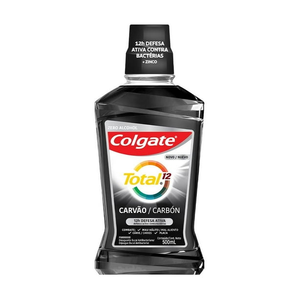 ENJUAGUE BUCAL COLGATE TOTAL 12 CARBÓN 500ML