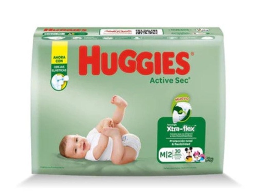 [PHASXF30U] PAÑALES HUGGIES ACTIVE SEC XTRA FLEX 30 UNID.